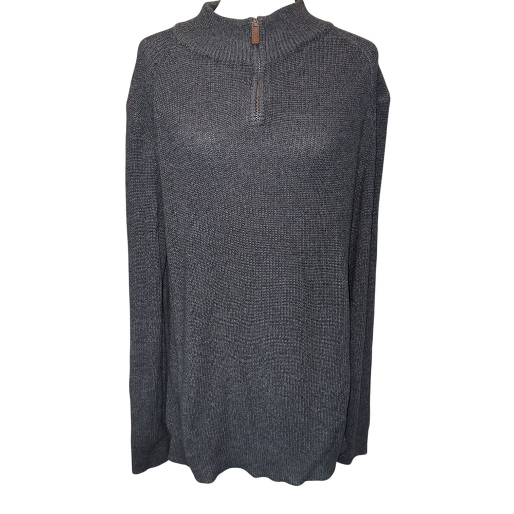 Banana Republic Gray Half Zip Mock Neck Sweater Size L